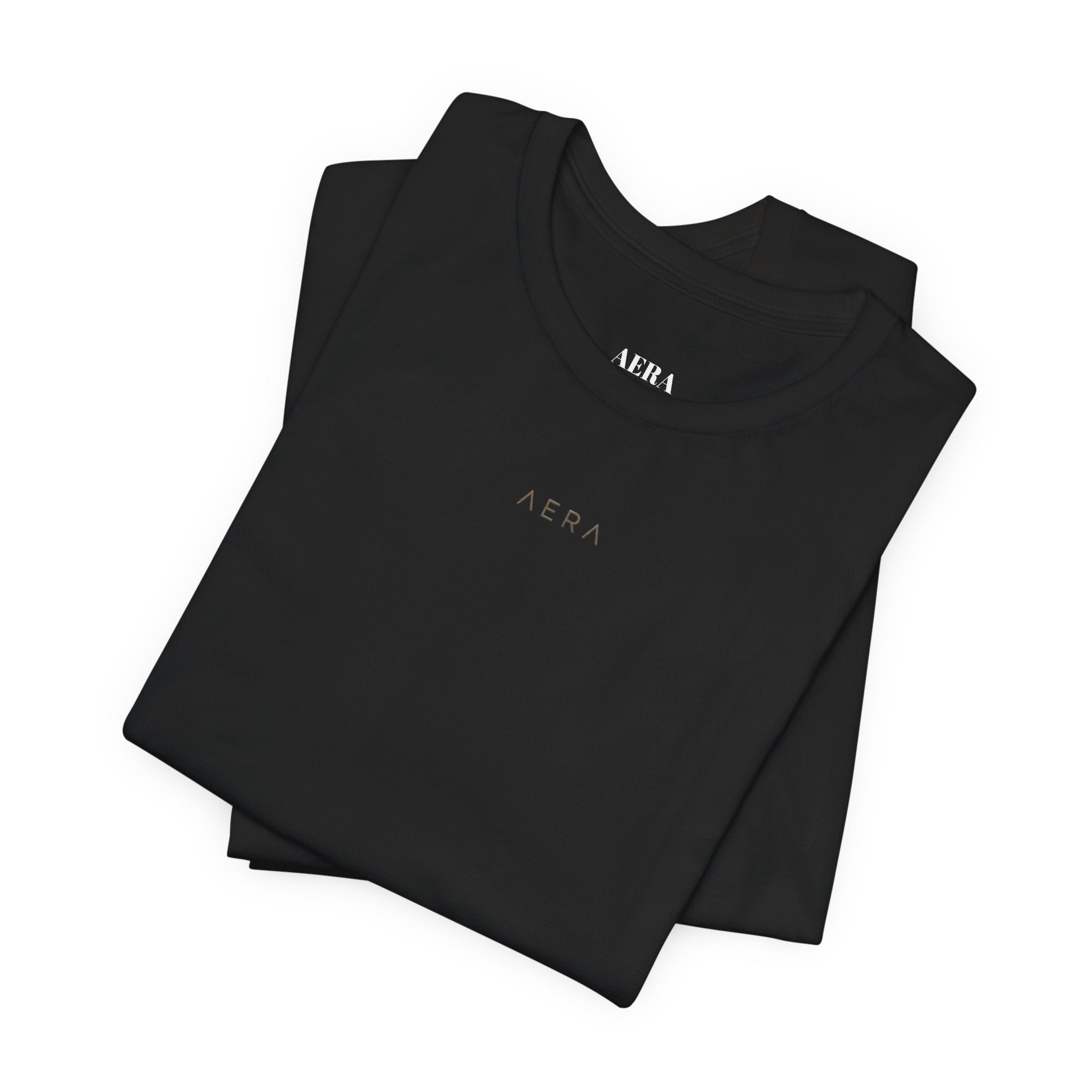 Minimalist Black Tee — Subtle 'ARFA' Embroidered Chest Logo