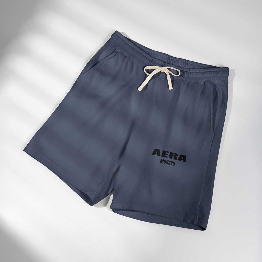 Aera Monaco Fleece Sweat Shorts — Lightweight Garment-Dyed Lounge Shorts