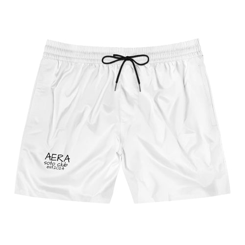 Men's AERA Surf Club Swim Shorts – Mid-Length White Beach Trunks