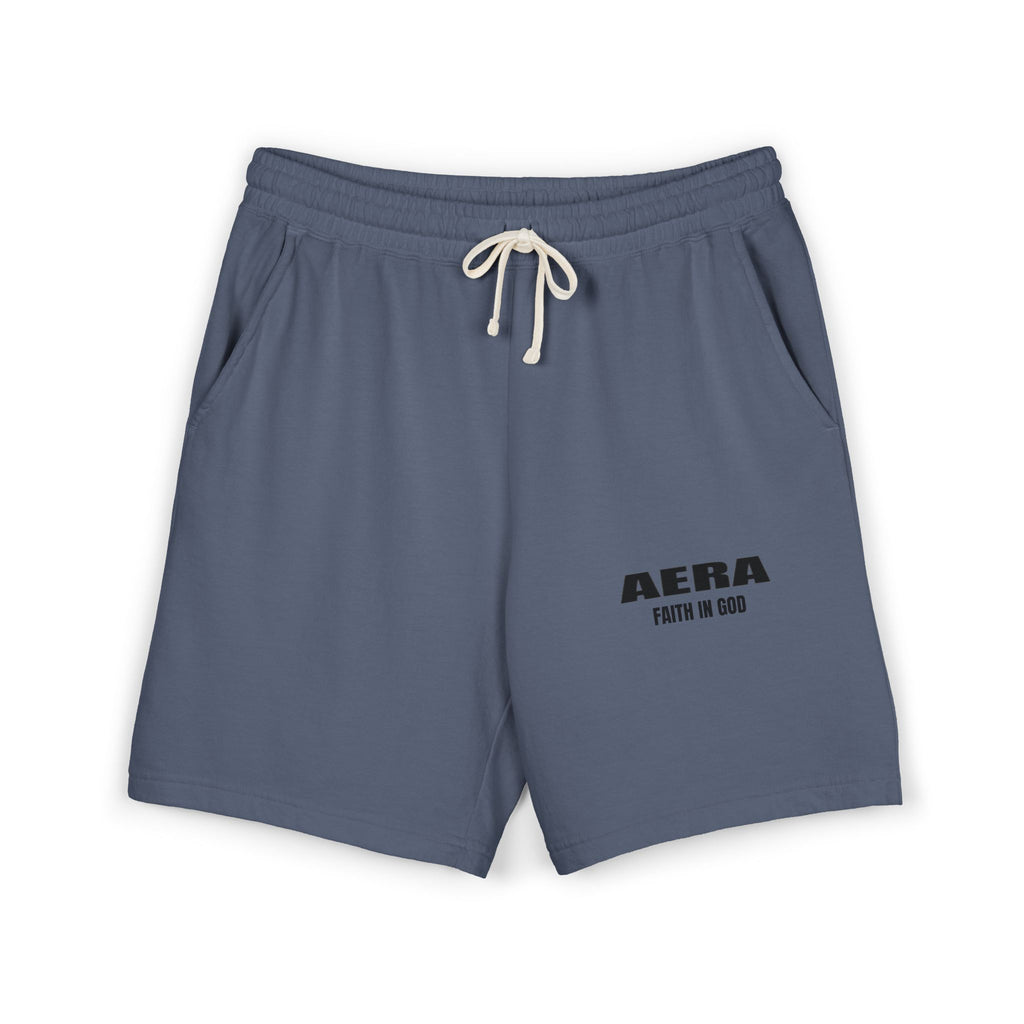 Fleece Sweat Shorts — AERA "Faith in God" Garment-Dyed Lightweight Lounge Shorts
