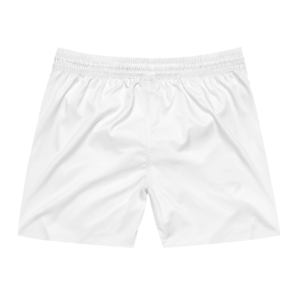 Men's AERA Surf Club Swim Shorts – Mid-Length White Beach Trunks