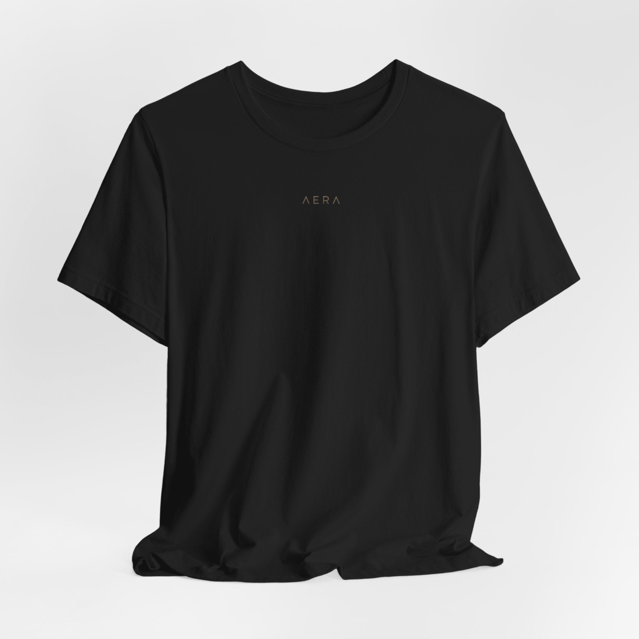 Minimalist Black Tee — Subtle 'ARFA' Embroidered Chest Logo