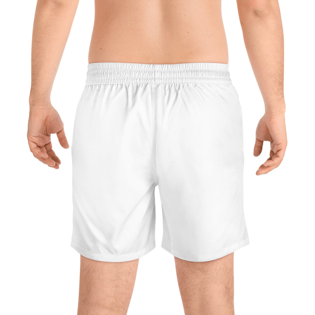 Men's AERA Surf Club Swim Shorts – Mid-Length White Beach Trunks