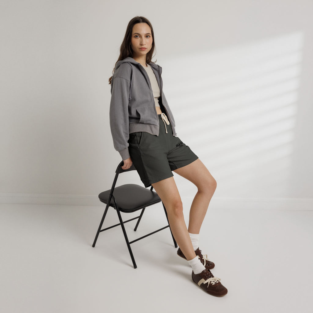Aera Monaco Fleece Sweat Shorts — Lightweight Garment-Dyed Lounge Shorts